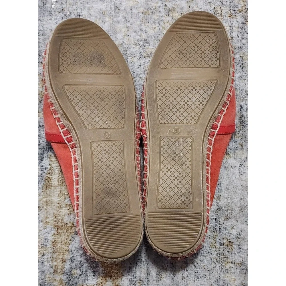 Tory Burch Women's Sidney Red Canyon Suede Espadrille Size 5